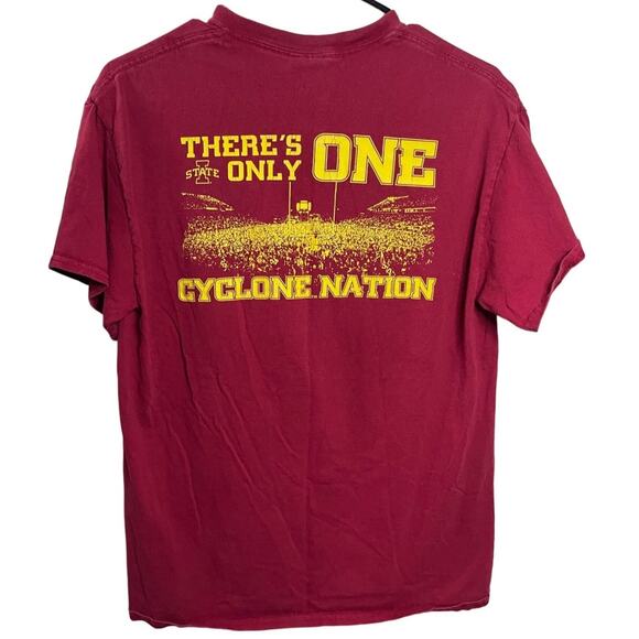 Iowa State T-shirt  Cyclone Nation Football Tee Mens Medium Red - Picture 4 of 12